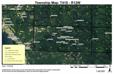 Winchuck River T41S R12W Township Map Preview 1