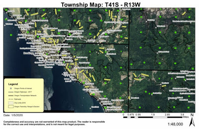 Brookings T41S R13W Township Map Preview 1