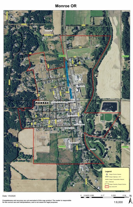 Monroe, Oregon Map by Super See Services | Avenza Maps