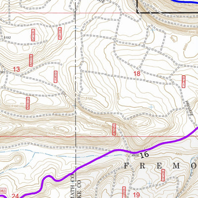Central Oregon Where to Ride: Crescent Lake, Fort Rock, Silver Lake and the Diablo Rim. Map #5 Preview 2