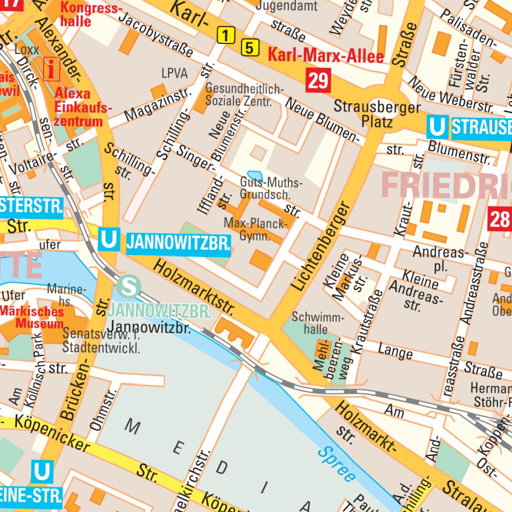 Berlin Citymap 1 : 18.500 Map by Huber Kartographie GmbH | Avenza Maps