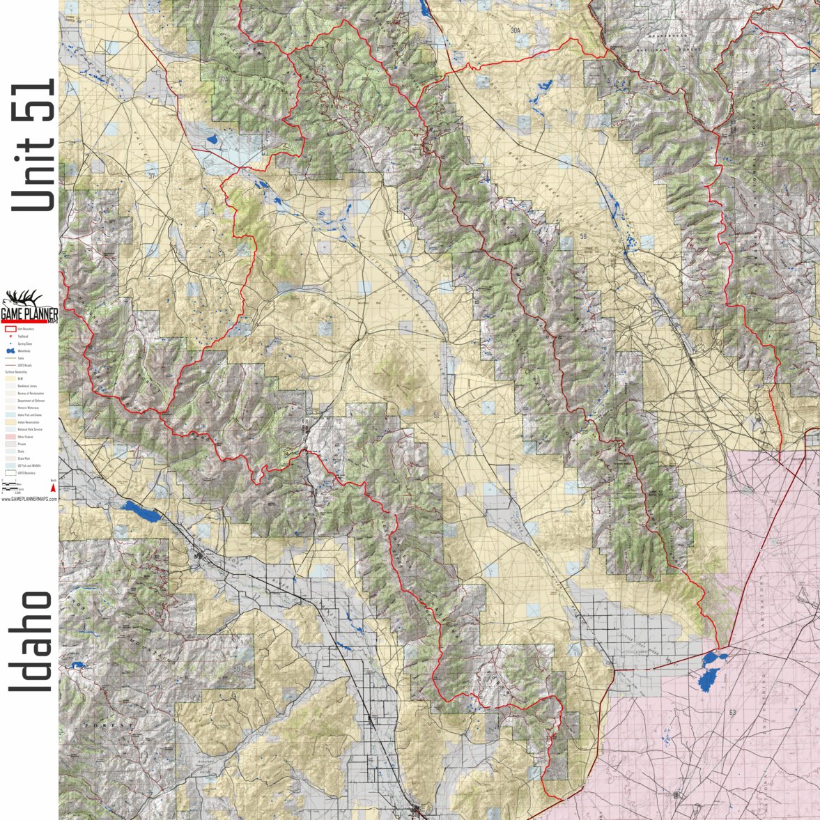 Idaho Unit 51 Map by Game Planner Maps | Avenza Maps