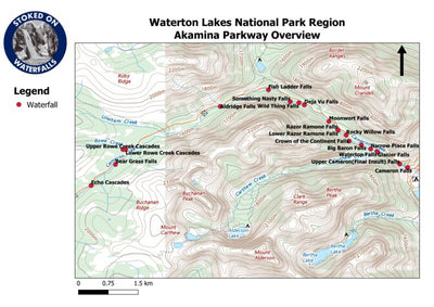 Waterton Lakes National Park Region - Akamina Parkway Overview Map Preview 1