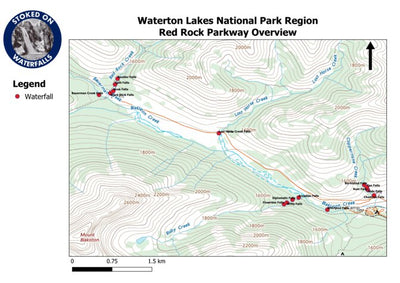 Waterton Lakes National Park Region - Red Rock Parkway Overview Map Preview 1