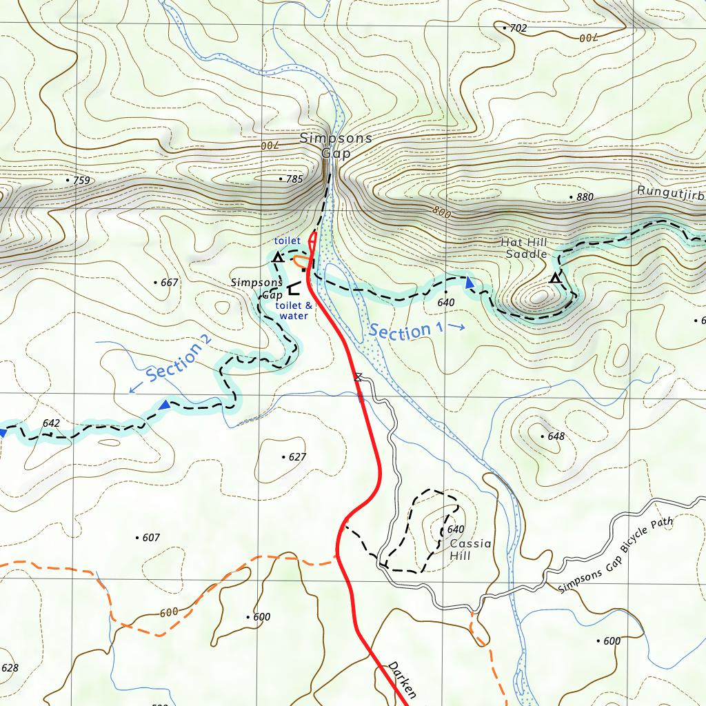 Map Showing Macdonnell Ranges West MacDonnell Ranges and the Larapinta Trail (Map 1: Alice Springs to ...