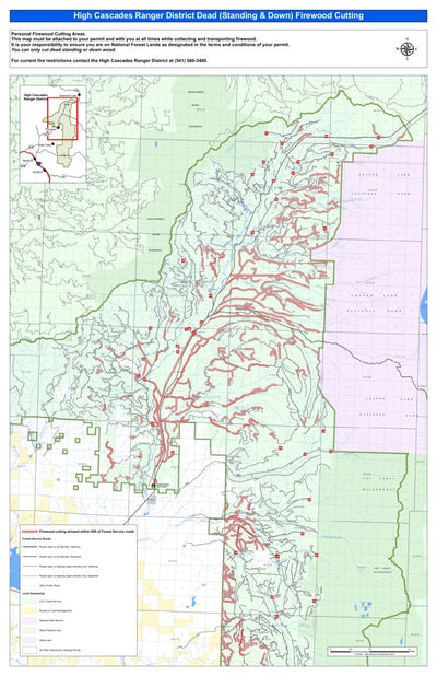 Rogue River-Siskiyou NF - High Cascades RD - North - Firewood Cutting Map Preview 1