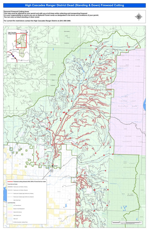 Rogue River-Siskiyou NF - High Cascades RD - North - Firewood Cutting Map Preview 1
