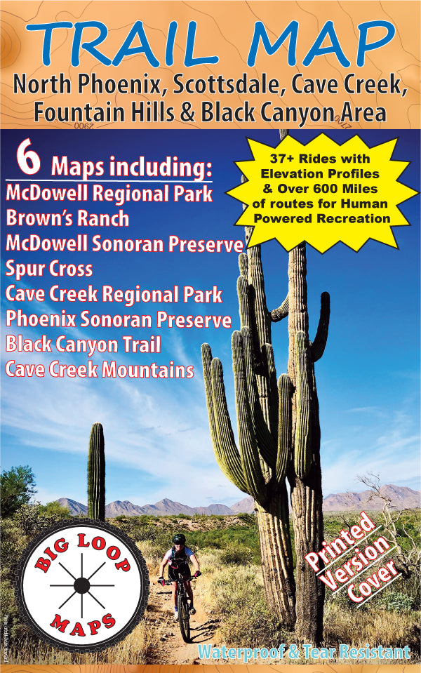 Phoenix Loop Map Phoenix Sonoran Preserve North & South. Phoenix Arizona. Map by Big ...