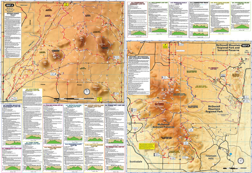 Trail Map Bundle for North Phoenix, Scottsdale, Cave Creek, Fountain ...