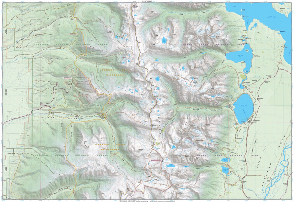 Teton Range Core Trails 2019 Map by Beartooth Publishing | Avenza Maps