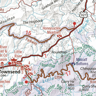 Great Smoky Mountains National Park Recreation Map Preview 3