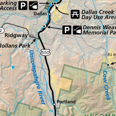 Uncompahgre River Fishing and Fly Fishing Map Preview 3
