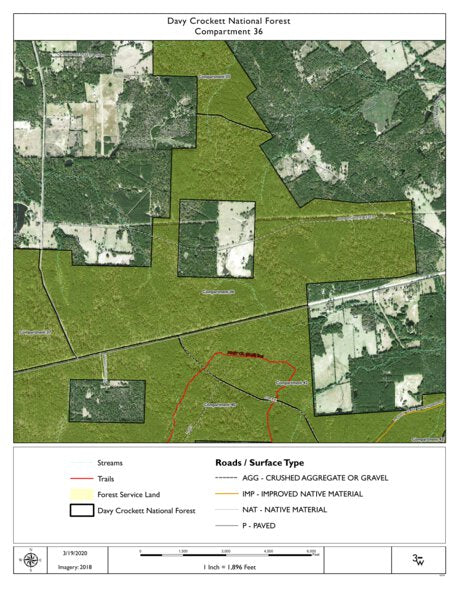 Individal Compartment Map of the Davy Crockett National Forest v51 Preview 1