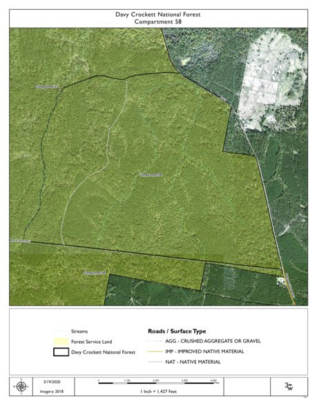 Individal Compartment Map of the Davy Crockett National Forest v76 Preview 1