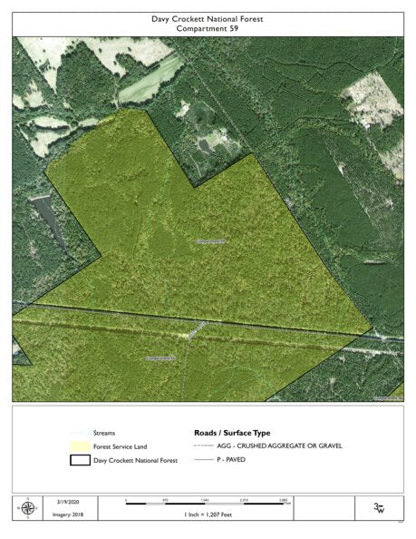 Individal Compartment Map of the Davy Crockett National Forest v77 Preview 1
