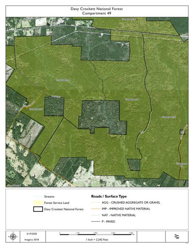Individal Compartment Map of the Davy Crockett National Forest v66 Preview 1
