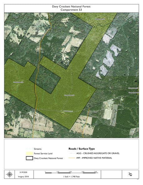 Individal Compartment Map of the Davy Crockett National Forest v71 Preview 1