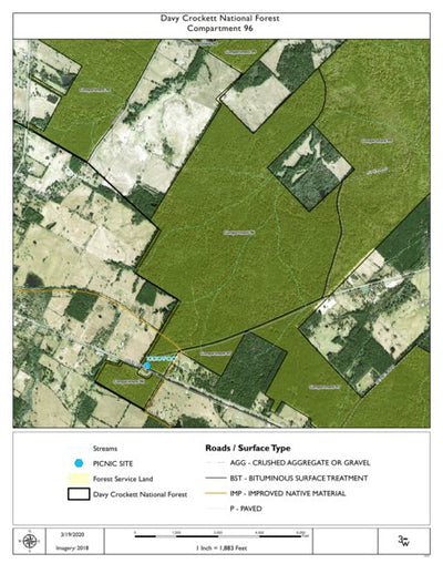 Individal Compartment Map of the Davy Crockett National Forest v116 Preview 1