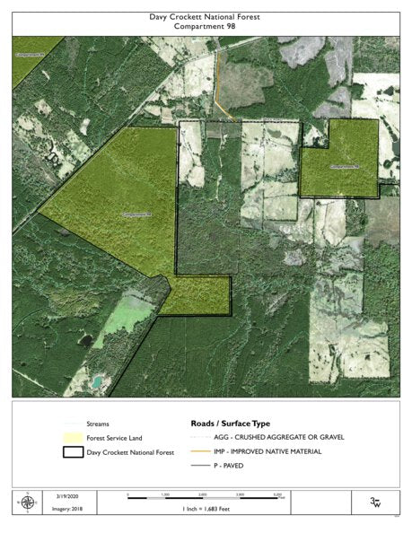 Individal Compartment Map of the Davy Crockett National Forest v118 Preview 1