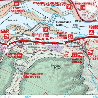 Columbia River Gorge NSA Recreation Map - West Side Recreation Inset Preview 3