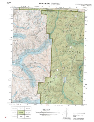 High Divide Map by US Forest Service R5 | Avenza Maps