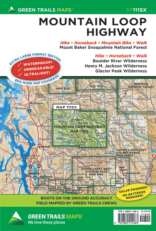 111SX: Mountain Loop Highway, WA Map by Green Trails Maps, Inc