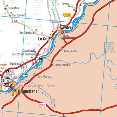 Mapa de Entre Ríos, Corrientes, Misiones, Uruguay y Sur del Paraguay Preview 2