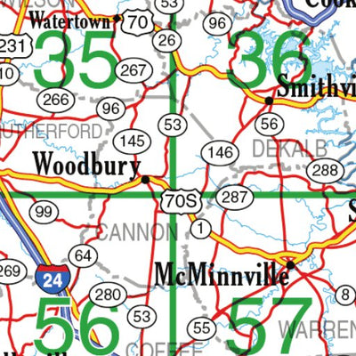 Tennessee Atlas & Gazetteer Overview Map Preview 2