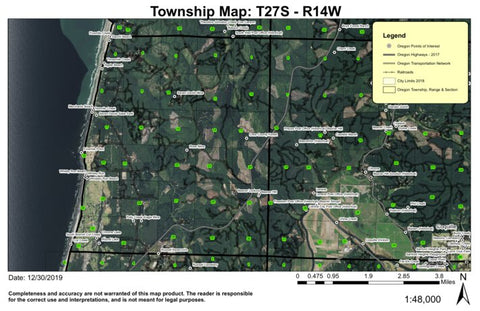 Seven Devils T27S R14W Township Map Preview 1