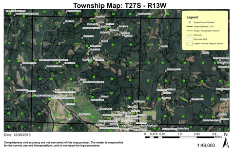 Coquille T27S R13W Township Map Preview 1