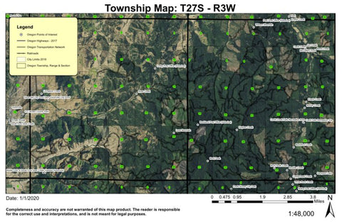 Cavitt Creek T27S R3W Township Map Preview 1