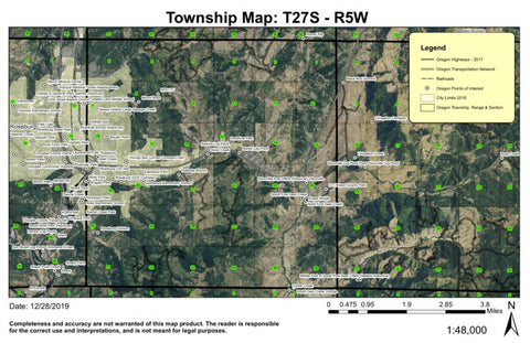 East Roseburg T27S R5W Township Map Preview 1