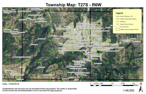 West Roseburg T27S R6W Township Map Preview 1