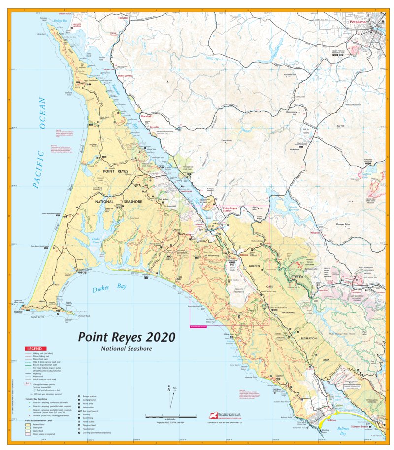 Point Reyes National Seashore Trail Map 2022 by Map Adventures LLC ...