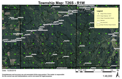 Thunder Mountain T26S R1W Township Map Preview 1