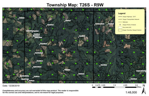 Cold Springs T26S R9W Township Map Preview 1