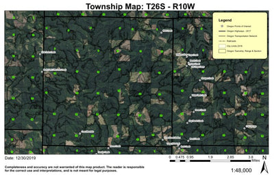 Moon Creek T26S R11W Township Map Preview 1
