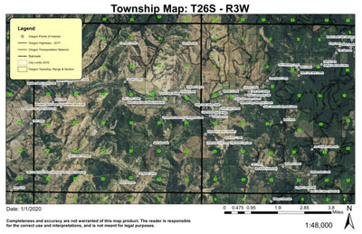 Idleyld Creek T26S R3W Township Map Preview 1
