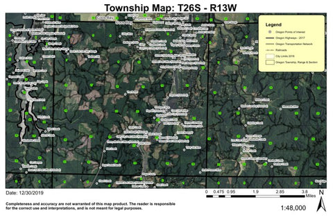 Coos Bay South T26S R13W Township Map Preview 1