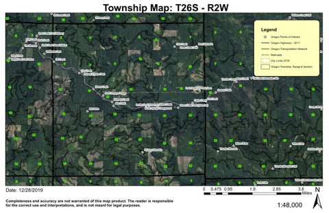 North Umpqua T26S R2W Township Map Preview 1