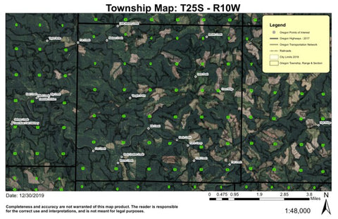 Ferrin Creek T25S R10W Township Map Preview 1