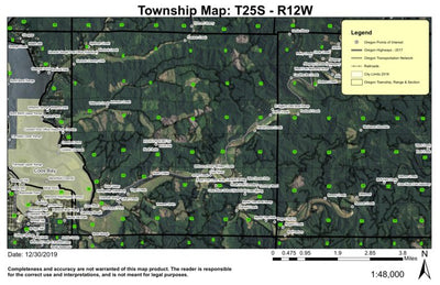 Coos River T25S R12W Township Map Preview 1