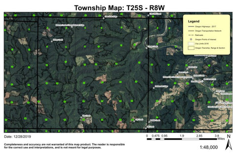 Bateman LO T25S R8W Township Map Preview 1