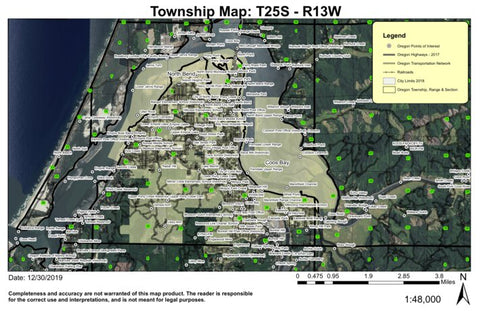 Coos Bay T25S R13W Township Map Preview 1