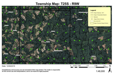Kelly Butte T25S R9W Township Map Preview 1