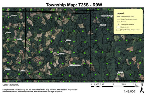 Kelly Butte T25S R9W Township Map Preview 1