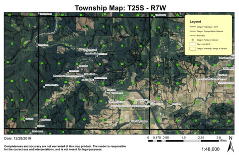 Coles Valley T25S R7W Township Map Preview 1