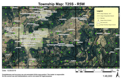 East Sutherlin T25S R5W Township Map Preview 1