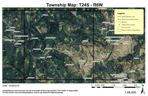 Yellow Creek T24S R6W Township Map Preview 1