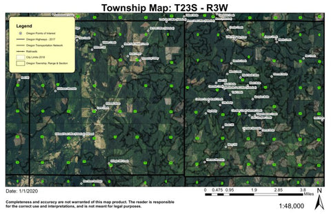 Harness Mountain T23S R3W Township Map Preview 1